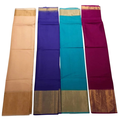 Katan Kota Saree With Big Zari Border - Color: Multiple