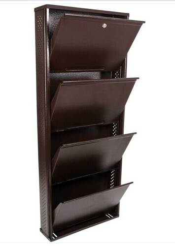 Mild Steel Wall Mounted Shoe Rack - Mild Steel All Size Black | Durable Foldable Rust Resistant Adjustable Shelves