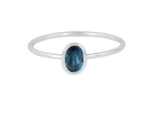 Natural London Blue Topaz 925 Sterling Silver Ring