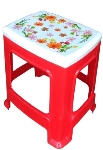 Red And White Plastic Stool