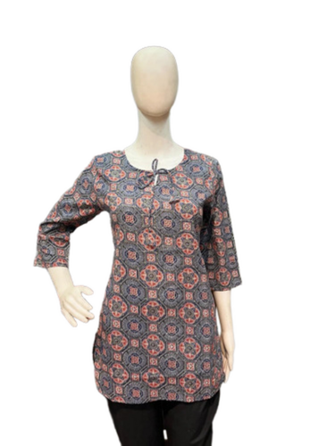Cotton Short Kurti - Decoration Material: Ribbons