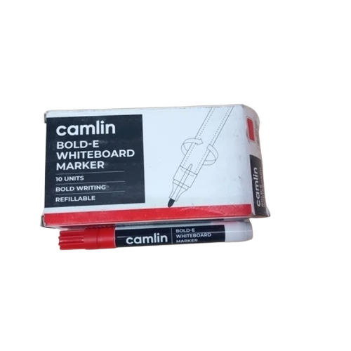 Marker Pen - Plastic Body Standard Size Black & Red | Lightweight Red Ink Leak Resistant Solid Finish