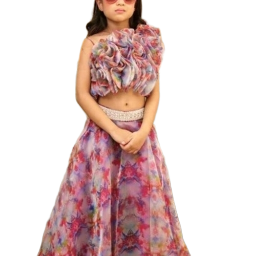 Skirt Top - Organza, S-XXXL, Multicolor | Quick Dry, Neatly Stitched, Lightweight, Printed Pattern