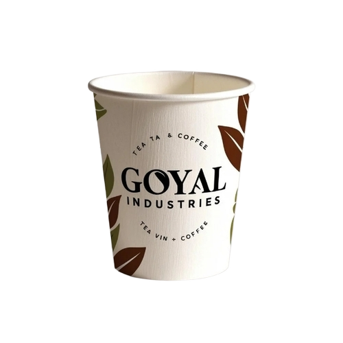 100ml Long Paper Cup - Paper 6 Inch Height Yellow and Black 210 GSM Thickness | Round Shape Good Quality Plain Pattern