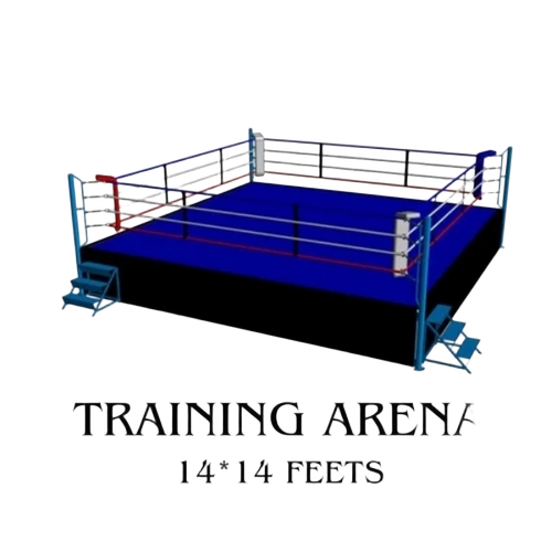 Boxing Ring Training Arena - Metal Frame Cushioned Foam Mat Various Colors Nylon Ropes Padded Corners