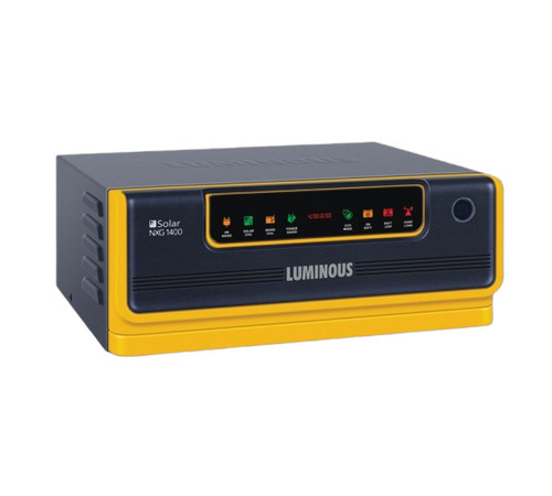 Luminous Solar Inverter - Plastic Standard Size Black & Yellow 1500 VA Digital Display | Easy to Operate Shock Resistant Off Grid Single Phase 3 Year Warranty