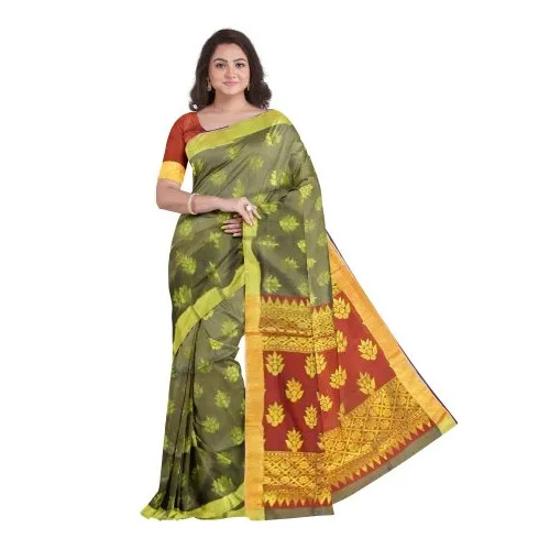 Pista Green Banarasi Silk Linen Saree - Gender: Women
