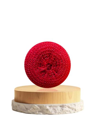 Kitchen Cleaning Nylon Scrub Ball - Color: Red