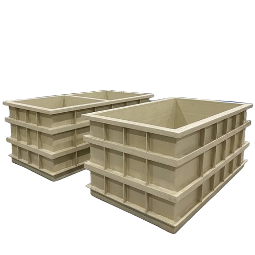 PP FRP Tank - Durable Plastic/Fiberglass Large Capacity Beige | Corrosion Resistant Leak-Resistant Lightweight Industrial Storage