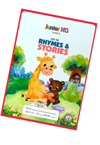 Jr.Kg Rhymes & Stories Books - Cardboard, A4 Size, 150 Pages, Perfect Bound | Curriculum-Based Content, Interactive Activities, Colorful Illustrations