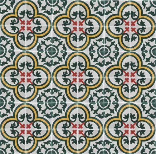 White Athangudi Handmade Tile - Design: Standard