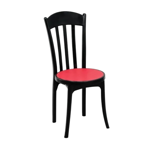Black Plastic Armless Chair - PP Plastic, Black | Lightweight, Stable, Easy to Clean, Indoor and Outdoor Use
