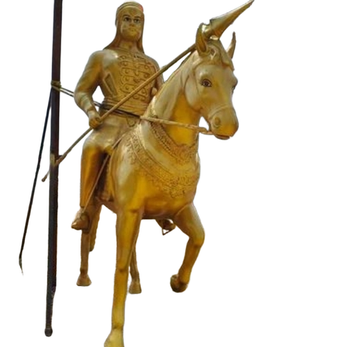 Frp Fiber Maharana Pratap Statue - Fiberglass, Painted, Weather-Resistant | Lightweight, Durable, Outdoor Decor
