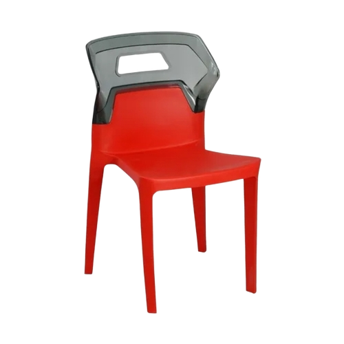 Red and Grey Plastic Armless Chair