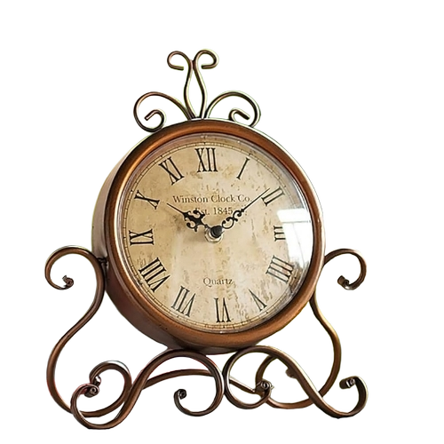 Table Clock - Round Compact Size Various Colors | Stylish Design Quartz Movement Battery Operated