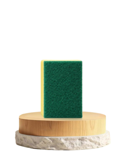 3X4 Inch Nylon Green Scrub Pad With Sponge - Usage: Utensils And Cookware Cleaning