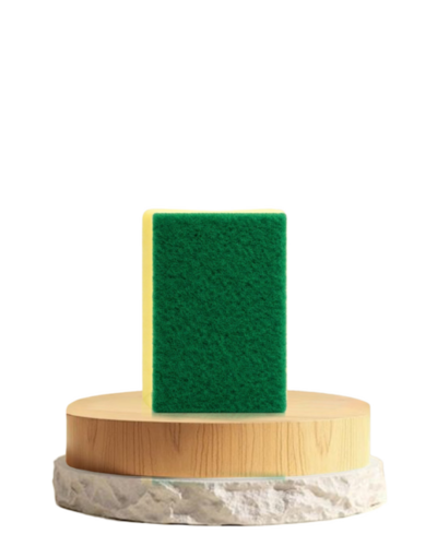 3X4 Inch Polyester Green Scrub Pad With Sponge - Usage: Kitchen
