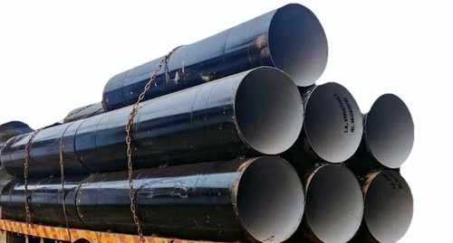 Large Diameter Pipes - Metal Round Polished Black, Corrosion Resistant, Pressure Resistant, Leak Proof
