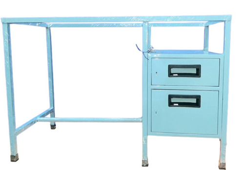 Office Table - Iron Material, All Size, White Color | Sturdy Durable Ergonomic Design, Smooth Polished Finish, Lightweight, Storage Drawers