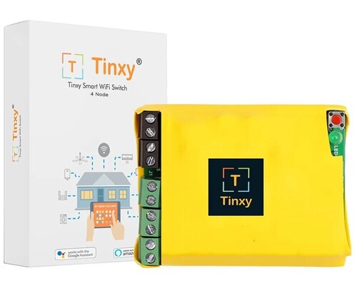 Tinxy 4 Node Smart Wifi Switch - Plastic, White, Compact Size | Remote Control, Voice Control, Energy Efficient, Timer Function