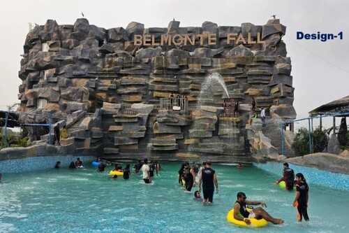 Water Fall Water Park - FRP, Multi Color | Durable Structure, Cascading Water, Vibrant Lighting, Easy Maintenance