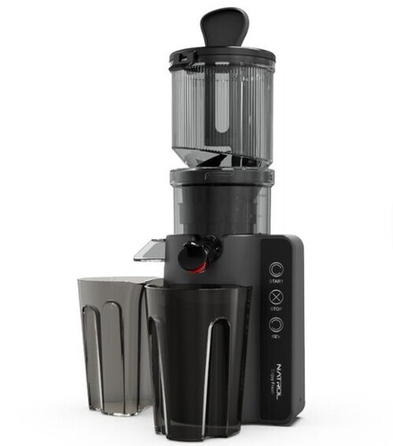 Big Mouth Slow Juicer - Plastic, Standard Size, Black | Slow Extraction, Large Chute, Quiet Operation, Pulp Separation