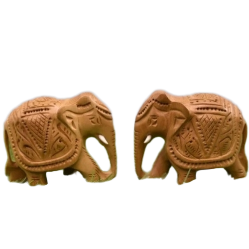 Carved Wooden Elephant Statues - Solid Wood, Brown, All Sizes | Handcrafted Detail, Polished Finish, Intricate Carving, Durable Material, Artistic Design, Cultural Symbol, Elegant Decor