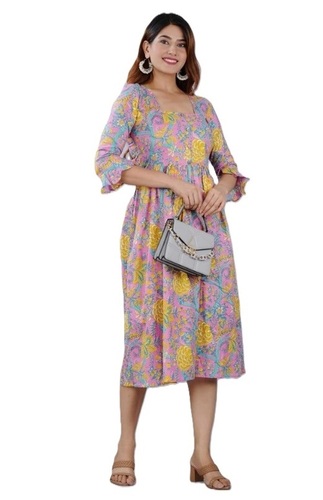 Floral Printed Cotton Kurti