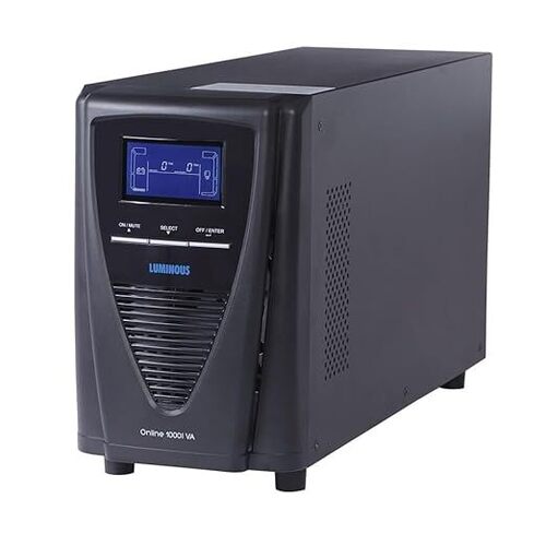 Luminous 1kva Online Ups - Black, 240-400V, 50-60Hz | Continuous Power, Voltage Regulation, Overload Protection, Battery Backup, Fast Switching, Energy Saving