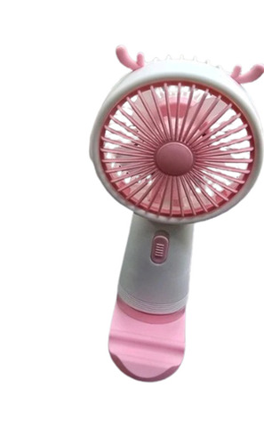 Mini Handy Fan - Plastic, Standard Size, Pink, 220V Battery Powered | Lightweight, USB Rechargeable, Quiet Operation, Adjustable Speed