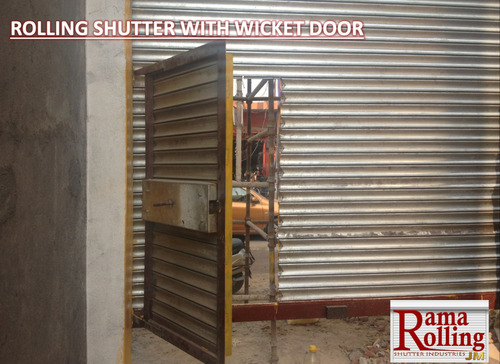 Wicket Door Rolling Shutter - Mild Steel, Multi Color | Integrated Door, Durable, Secure Locking, Space Saving, Smooth Manual Operation