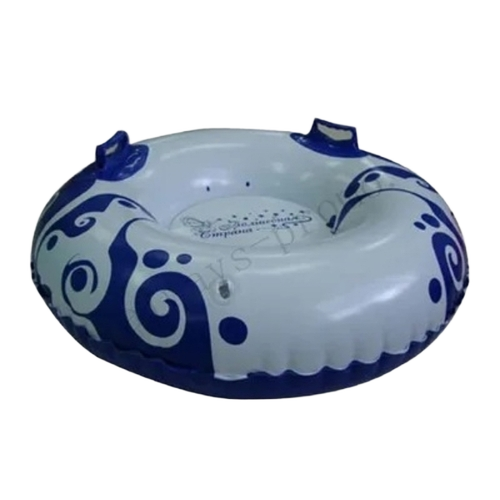 Toboggan Inflatable Outerdoor Toys - Durable PVC Ring, White with Blue Accents, Water Resistant, Portable Toy