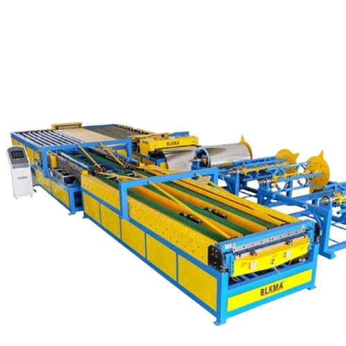 Air Duct Production Line Machine - Metal Standard Size Yellow & Blue Electrical | PLC Control Automatic High Efficiency Stable Operation
