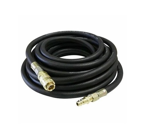 Black Hydraulic Hose - Rubber and Metal, Standard Size, Black | Rigid, Leak Resistant, Round Shape, Easy to Use