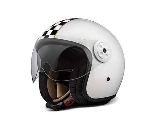 Motorcycle Helmets - Plastic, Standard Size, White | Adjustable Strap, Anti-Scratch Visor, Multi-Port Ventilation