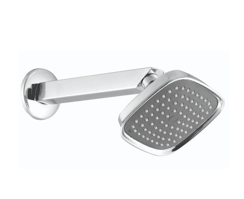 Overhead Shower - Stainless Steel, Standard Size, Silver | Threaded Connection, Square Shape, Glossy Finish, ISI Certified