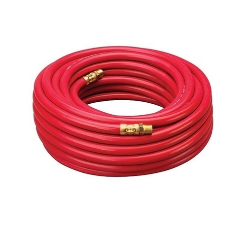 Red Hydraulic Hose - Rubber Metal, Standard Size, Red, Leak Proof | Rigid, Circular, Solid Surface, User-Friendly