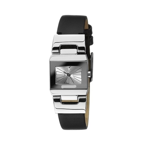Wrist Watch - Metal & Rubber, Standard Size, Silver & Black, Analog Display, Lightweight, Water Resistant, Rust & Corrosion Resistant