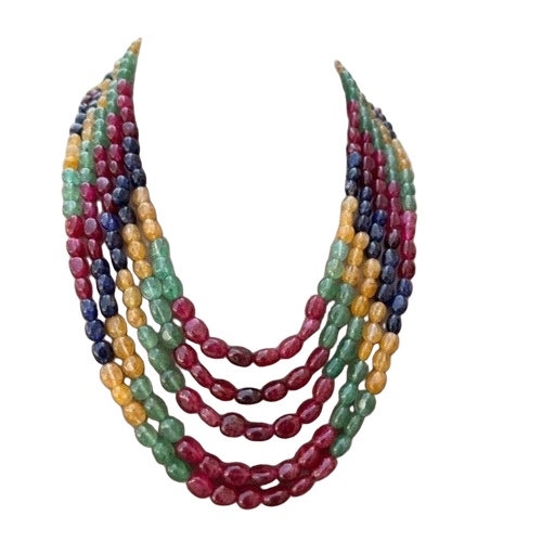 Beaded Necklace - Multicolor Beads Standard Size | Durable Hardness Lightweight Skin-Friendly Design