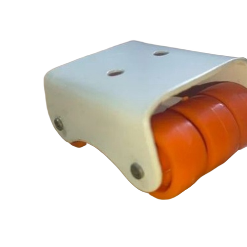 Caster Wheels - Steel & Plastic, Standard Size, White & Orange | Waterproof, Anti Rust, Smooth Mobility