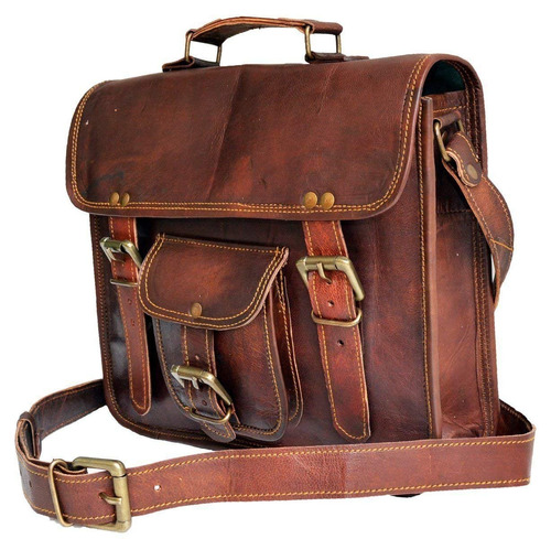 Designer Leather Bag - Color: Brown