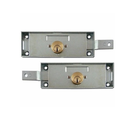 Iron Shutter Lock - Iron, Standard Size, Gray, Coated Finish | Key Controlled, Anti-Rust, Corrosion Proof, Enhanced Strength
