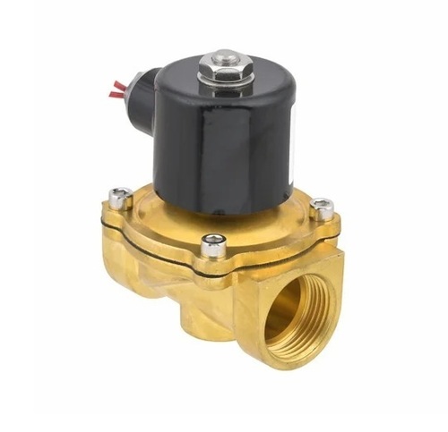 Solenoid Valve - Brass, Standard Size, Golden & Black | Electric Operated, Corrosion Resistant, Simple Installation