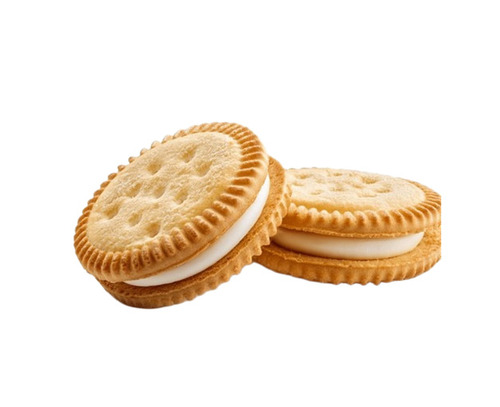 Vanilla Cream Biscuits - Wheat Flour Sweet Cream Filling, Biscuit Brown Color, Semi-Hard Texture