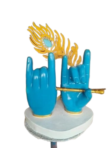 Frp Krishna Hand With Flute 30" Inches - Fiber 2.5 Ft Multicolor | Outdoor Park Statue