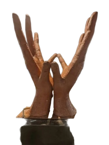 Frp Lotus Hand Mudra - FRP, 8 Feet Height, Custom Color | Outdoor Park Statue