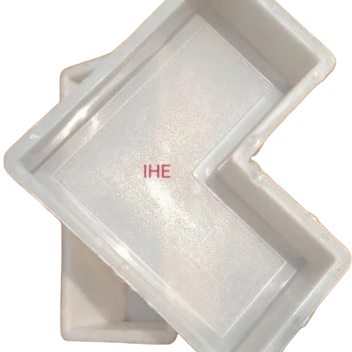 L Shaped Pure Plastic Paver Mould - Plastic, White | Paver Block Usage, L Design