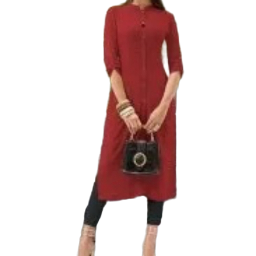 Rayon Kurti - Fancy Stitched Rayon, All Colors, Anti-Wrinkle, Easy Wash, Shrink-Resistant