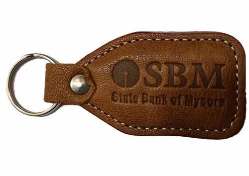 Sbm Printed Leather Keychain