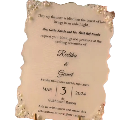 Resin Wedding Invitation Card